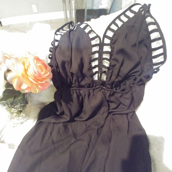 San Joy Black Jumpsuit Pants Romper Large - Picture 4 of 8